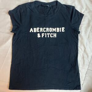 Y2K Abercrombie & Fitch Navy, Short Sleeve, Embroidered Logo, T-Shirt- S